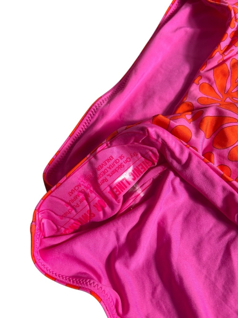 TRINA TURK pink orange Trellis plunge one piece swimsuit size 12 NWT - Picture 6 of 8